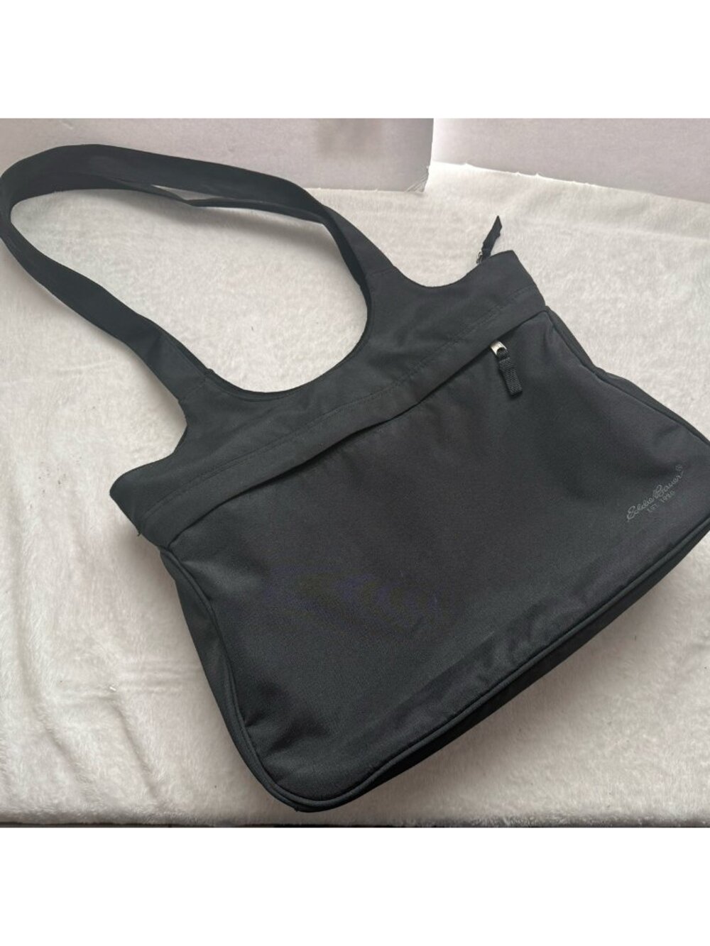 Eddie Bauer Messenger Bag Laptop/ Gig/ Travel Black Canvas Shoulder Straps 15”
